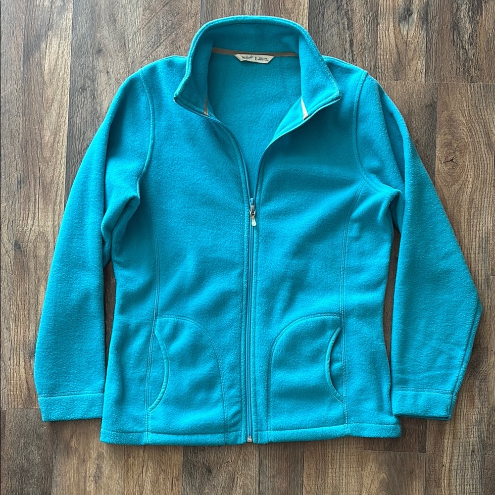 Woolrich Blue Fleece Zip Up Casual Cozy warm fall Jacket size medium
